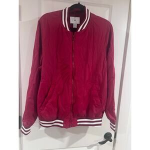 H&M Red Bomber Jacket Medium Red and White Womens